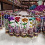 گل شیشه ای فلزی 30 سانتی با رنگبندی جور
