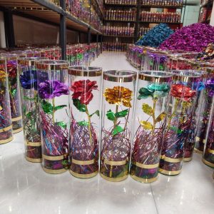 گل شیشه ای فلزی 30 سانتی با رنگبندی جور