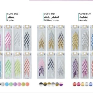شمع طرح ماکارونی بامبو با رنگبندی مختلف