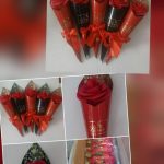 گل قرمز مشکی بسته 6 عددی میکس