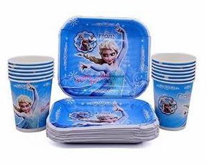 بشقاب و لیوان تم السا آبی